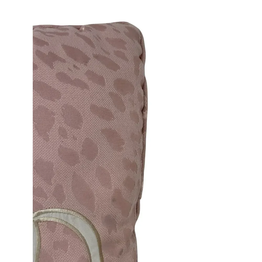 Juicy Couture Pink Cheetah Crown Throw Pillow 15x15 Y2K Home Decor Accent